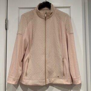 Calvin Klein Women’s Quilted Blush Pink Zip Up Jacket Size L